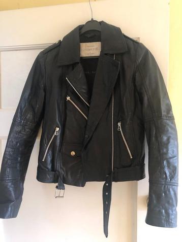 stoer echt leren biker jacket Goosecraft mt S zwart beschikbaar voor biedingen