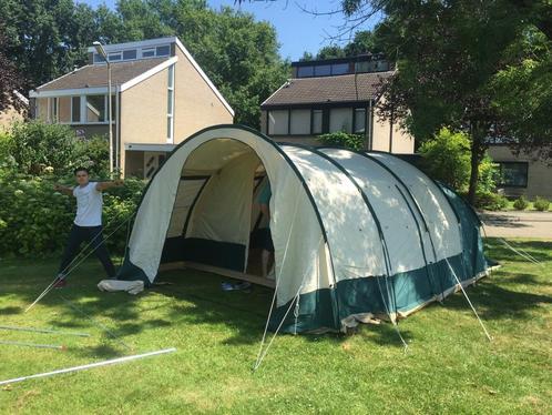 6 pers katoenen tent met inhangtent voor nog 2 pers., Caravans en Kamperen, Tenten, tot en met 4, Zo goed als nieuw, Ophalen