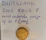 Duitsland 50 eurocent 2002 misslag, Ophalen of Verzenden, Duitsland, 50 cent