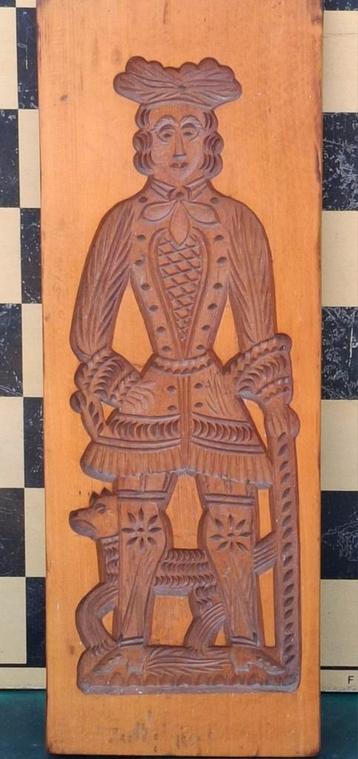 Speculaasplank, dubbelzijdig.  Oud. 19.5/54 cm. beschikbaar voor biedingen