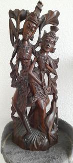 Groot oud houtsnijwerk – Rama & Sita (Hindoestisch) 49 cm, Verzenden