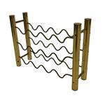 Vintage Regency Messing Wijnrek Design David Lange 70's, Huis en Inrichting, Gebruikt, Vintage, Vintage, Metaal