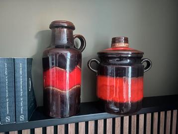 Twee zgan vintage West-Germany potten – serveerpot & vaas beschikbaar voor biedingen