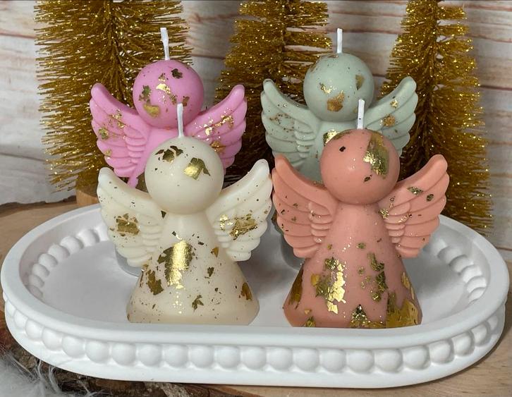 Engeltjes Kaarsen met Gouden Details, Huis en Inrichting, Woonaccessoires | Kandelaars en Kaarsen, Nieuw, Kaars, Minder dan 25 cm