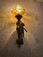 Art Nouveau wandlamp jongen met fakkel, Ophalen of Verzenden, Zo goed als nieuw, Glas, Art Nouveau