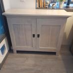 White whash teakhout dressoir, Huis en Inrichting, Kasten | Dressoirs, Ophalen, 100 tot 150 cm, Teakhout, Zo goed als nieuw
