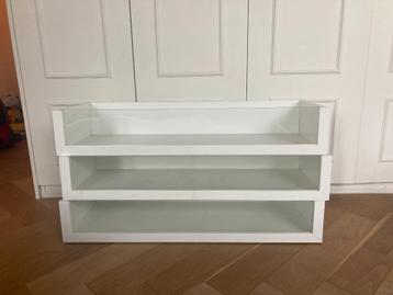 3x IKEA PAX KOMPLEMENT met glazen front, wit, 100x35cm  beschikbaar voor biedingen