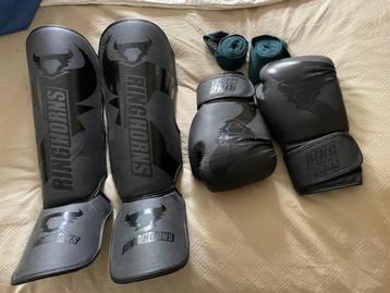 set kickboks handschoenen & scheenbeschermers beschikbaar voor biedingen