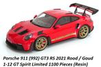 Porsche 911 (992) GT3 RS 2021 Rood / Goud 1-12 GT Spirit Lim, Hobby en Vrije tijd, Modelauto's | 1:5 tot 1:12, Tschuiten@hotmail.com