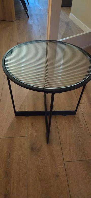 Glazen salontafel - 50cm diameter beschikbaar voor biedingen