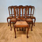 Vintage landelijke stoelen eettafelstoelen eetkamerstoelen 6, Huis en Inrichting, Riet of Rotan, Valkenswaard, Gebruikt, Bruin