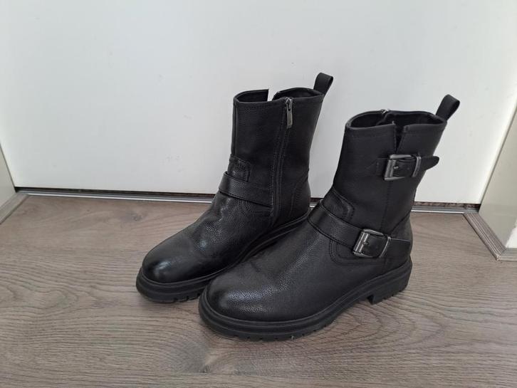 Tamaris Leren Laarzen Maat 40, Kleding | Dames, Schoenen, Zo goed als nieuw, Lage of Enkellaarzen, Zwart, Ophalen of Verzenden