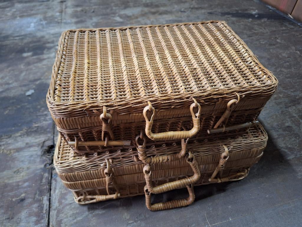 rieten mandensetje, Huis en Inrichting, Ophalen, Mand, Zo goed als nieuw, Riet
