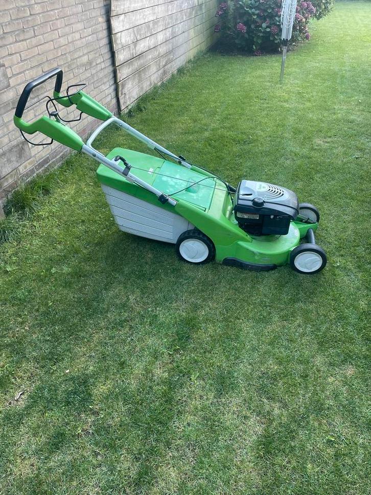 Viking Benzine Grasmaaier, Tuin en Terras, Grasmaaiers, Gebruikt, Benzine-grasmaaier, 50 cm of meer, Cirkelmaaier, Opvangbak, Ophalen of Verzenden