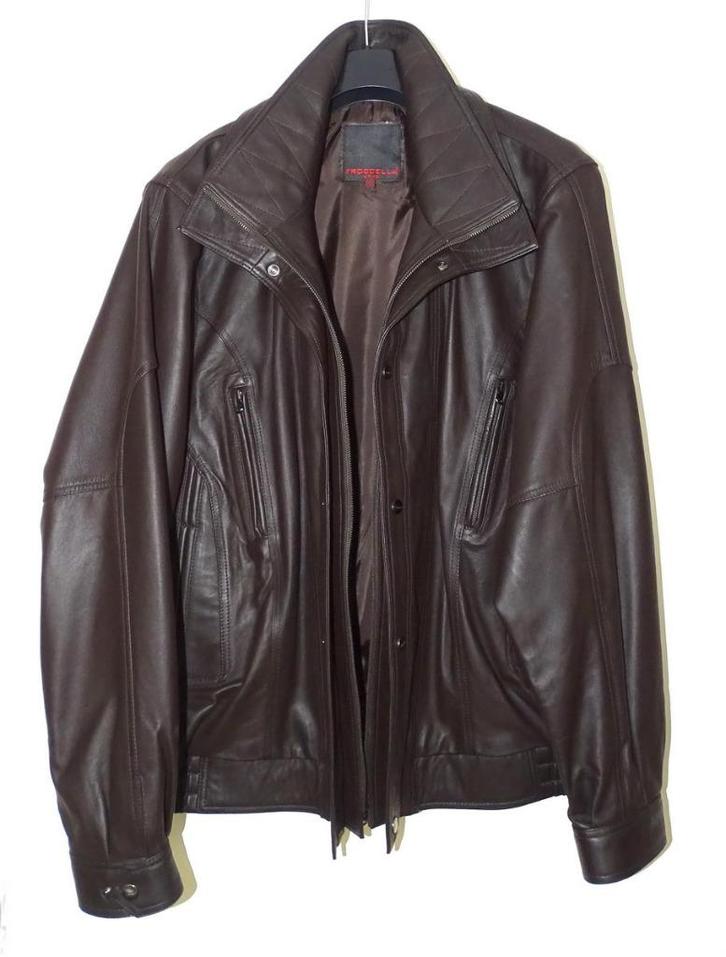 Grote maat bruin lederen herenjack mt 62, Kleding | Heren, Jassen | Winter, Zo goed als nieuw, Overige maten, Bruin, Ophalen of Verzenden