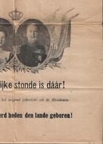 Utrechtsche Courant Pamflet Geboorte Juliana, Verzamelen, Ansichtkaarten | Nederland, Ophalen of Verzenden, Ongelopen, Zuid-Holland