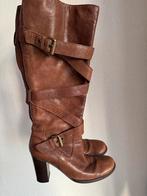 Vintage bruine hoge leren laarzen met gespen, Vintage, Hoge laarzen, Bruin, Vintage