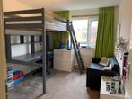 Mooie hoogslaper 120 cm breed incl matras en bureau, Huis en Inrichting, Slaapkamer | Stapelbedden en Hoogslapers, Ophalen, Gebruikt