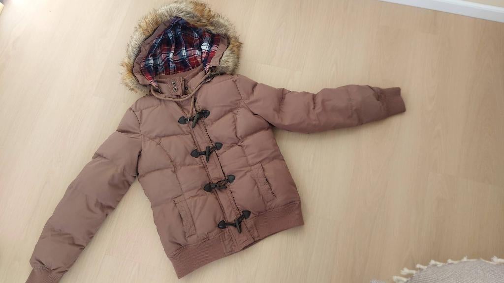 Bien Bleu gevoerde winterjas dames bruin, maat M, Kleding | Dames, Jassen | Winter, Maat 38/40 (M), Bruin, Ophalen of Verzenden