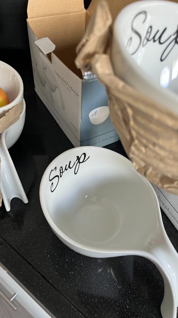Soepkommen (4st.) | Wit | Long Island Lifestyle, Huis en Inrichting, Keuken | Servies, Nieuw, Kom(men), Overige stijlen, Aardewerk