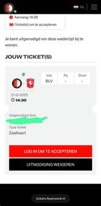 Feyenoord twente tickets te koop 2x maasgebouw, Tickets en Kaartjes