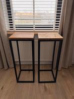 Twee plantentafels - nachtkastjes - bijzettafels  79x30x30, Ophalen, Rond, Minder dan 55 cm, 45 tot 60 cm