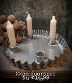 Te koop; zinken kandelaar voor 4 kaarsen, Huis en Inrichting, Woonaccessoires | Kandelaars en Kaarsen, Ophalen of Verzenden, Nieuw