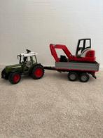 Bruder Fendt trekker + aanhanger & minigraver, Ophalen of Verzenden, Zo goed als nieuw