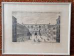 Guild Hall mooie antieke ingelijste gravure uit Engeland., Ophalen of Verzenden