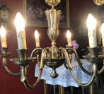 Antieke brocante kroonluchter hanglamp brons, lamp klassiek