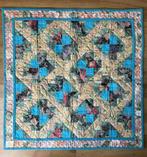 Handgemaakte Quilt aqua blauw 74 x 74 cm (9), Hobby en Vrije tijd, Stoffen en Lappen, Ophalen of Verzenden, Nieuw