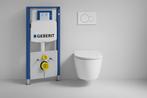 Toilet + Geberit up320 + drukplaat. Softclose en rimless, Ophalen, Nieuw, Toilet