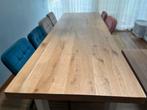 Fijne familietafel. Eettafel van eikenhout (260 x 90), Ophalen, Gebruikt, Eikenhout, 200 cm of meer