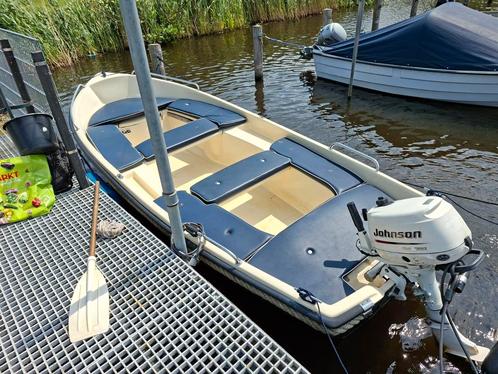 Nette remus 420  met 6 pk johnson 4 takt, Watersport en Boten, Motorboten en Motorjachten, Gebruikt, Polyester, Tot 6 meter, Overige brandstoffen