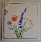 Kaart met geschilderde bloemen met aquarel verf, Ophalen of Verzenden, Zo goed als nieuw