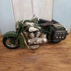 Blikken oldtimer motorfiets met zijspan  Harley Davidson., Auto, Nieuw, Ophalen of Verzenden