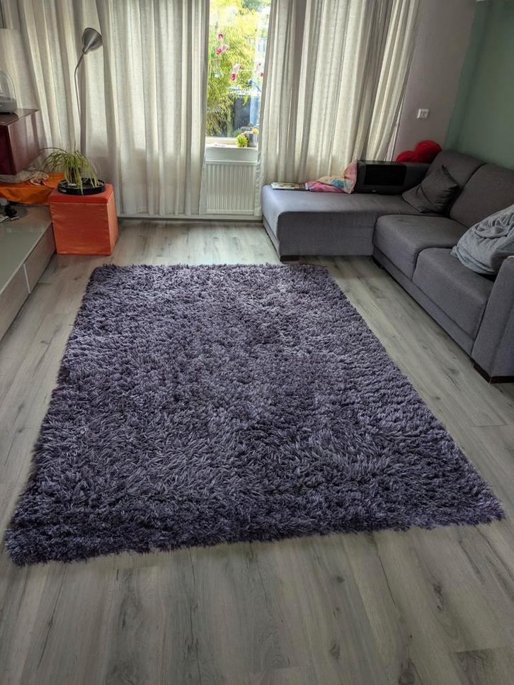 Paars Hoogpolig Tapijt - 170x245 cm, Huis en Inrichting, Stoffering | Tapijten en Kleden, Gebruikt, 150 tot 200 cm, 200 cm of meer