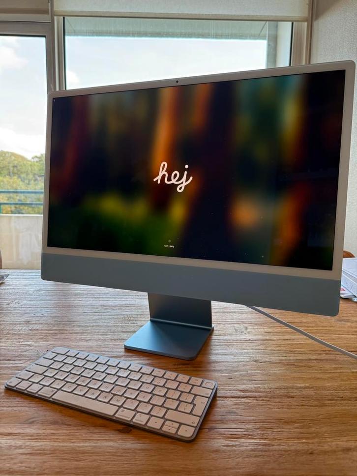 iMac 24” 256GB blauw 2021, Computers en Software, Apple Desktops, Zo goed als nieuw, iMac, SSD, Ophalen