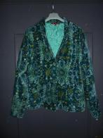 P06) prachtig groen bewerkt fluweel jasje in two mt l bloem, Groen, Jasje, In two, Maat 38/40 (M)