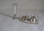 Verzilverd roomstelletje plus verzilverd vaasje., Ophalen of Verzenden