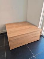 Eikenhouten salontafel op wieltjes - 100x100x40, Huis en Inrichting, Tafels | Salontafels, Ophalen, 50 tot 100 cm, 50 tot 100 cm