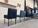 4 Nieuw Gelderland 7714 Knopenstoel Blauw leer Design stoel, Huis en Inrichting, Stoelen, Blauw, Nieuw, Leer, Ophalen of Verzenden