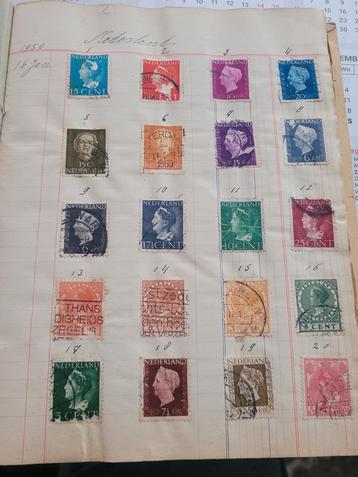 Oude postzegels omstreeks 1950 beschikbaar voor biedingen