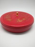 Rode Chinese schaal met draken en phoenix, Huis en Inrichting, Woonaccessoires | Schalen en Manden, Kunststof, Gebruikt, Schaal