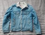 Retro Levi's spijkerjas met teddy voering L, Maat 52/54 (L), Blauw, Ophalen of Verzenden, Gedragen