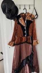 Steampunk-jurk carnaval compleet met hoed en bril, Kleding | Dames, Carnavalskleding en Feestkleding, Ophalen of Verzenden, Zo goed als nieuw