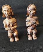 Vintage Afrikaanse Luba hars Beeldjes set 2 man en vrouw, Verzenden