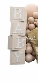 Baby blokken gender reveal  - babyshower decoratie party, Ophalen, Zo goed als nieuw, Verjaardag