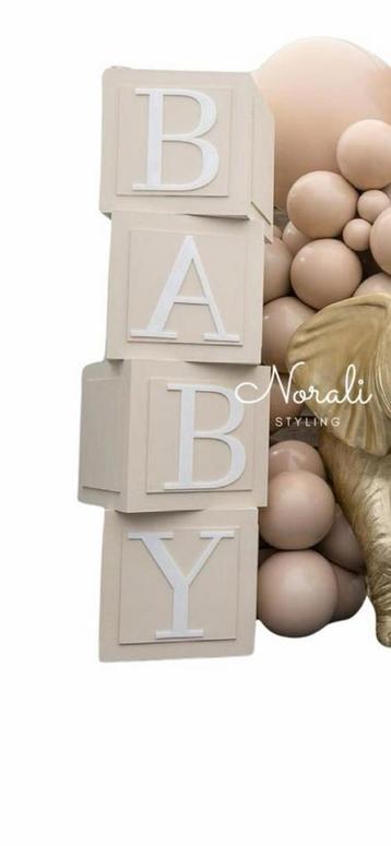 Baby blokken gender reveal  - babyshower decoratie party beschikbaar voor biedingen