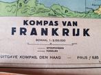 Oude Landkaart / Kompas van Frankrijk Uit de jaren 40, Boeken, Atlassen en Landkaarten, Frankrijk, Ophalen of Verzenden, 1800 tot 2000